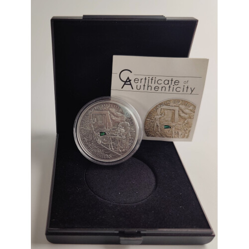 5 Dollar Silber Palau 2009 - Treasures of the World Smaragd - im Etui