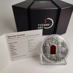10 Dollar Silber Palau 2014 - Tiffany Art Dresdner Barock - im Etui