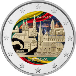 2 Euro Litauen 2026 -Kaunas - coloriert / mit Farbe I