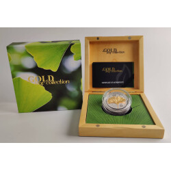 10 Dollar Silber Samoa 2014 - Ginko Blatt - im Etui