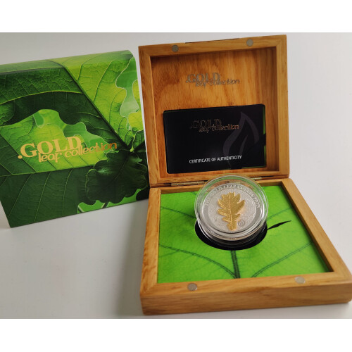 5 Dollar Silber Samoa 2016 - Eichen Blatt - im Etui