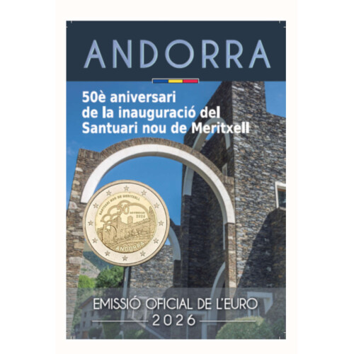 2 Euro Gedenkmünze Andorra 2026 st - Neue Wallfahrtskirche von Meritxell