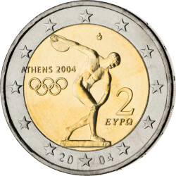 2 Euro Gedenkm&uuml;nze Griechenland 2004 bfr. - Olympia