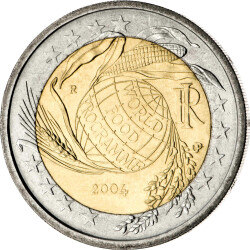 2 Euro Gedenkm&uuml;nze Italien 2004 bfr. - World Food