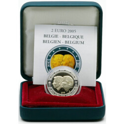 2 Euro Gedenkm&uuml;nze Belgien 2005 PP -...