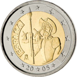 2 + 12 Euro Gedenkm&uuml;nze Spanien 2005 Don Quijote