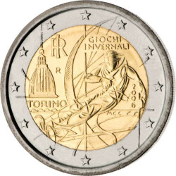 2 Euro Gedenkm&uuml;nze Italien 2006 bfr. - Olympia...