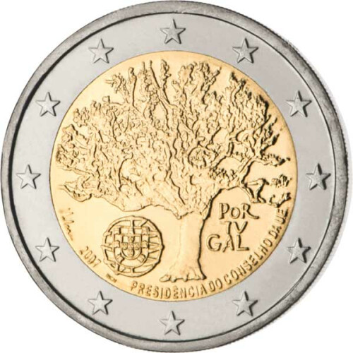 2 Euro Gedenkmünze Portugal 2007 bfr. - Präsidentschaft