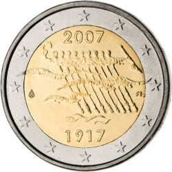 2 Euro Gedenkm&uuml;nze Finnland 2007 bfr. -...