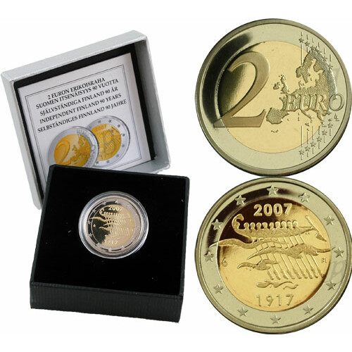2 Euro Gedenkmünze Finnland 2007 PP - Unabhängigkeit - im Etui