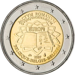 2 Euro Gedenkm&uuml;nze Belgien 2007 bfr. -...