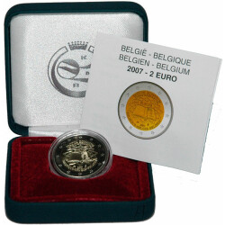 2 Euro Gedenkm&uuml;nze Belgien 2007 PP -...