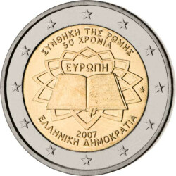 2 Euro Gedenkm&uuml;nze Griechenland 2007 bfr. -...