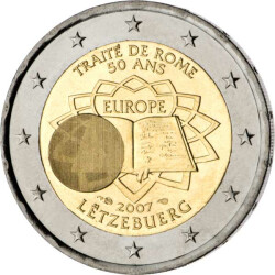 2 Euro Gedenkm&uuml;nze Luxemburg 2007 bfr. -...