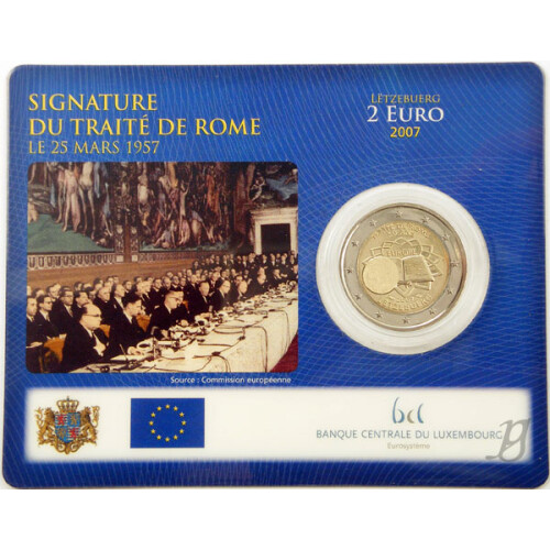2 Euro Gedenkmünze Luxemburg 2007 st - Römische Verträge - in CoinCard