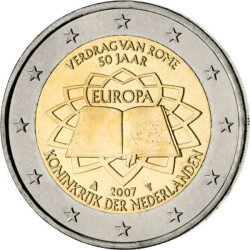 2 Euro Gedenkm&uuml;nze Niederlande 2007 bfr. -...