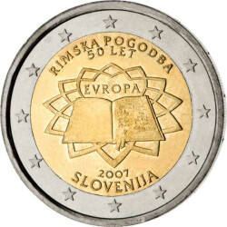 2 Euro Gedenkm&uuml;nze Slowenien 2007 bfr. -...