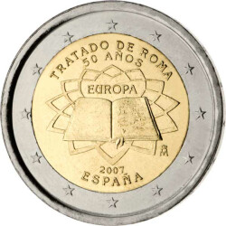 2 Euro Gedenkm&uuml;nze Spanien 2007 bfr. -...