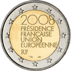 2 Euro Gedenkm&uuml;nze Frankreich 2008 bfr. -...