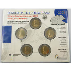 5 x 2 Euro Gedenkmünze Deutschland 2008 st - Michel...