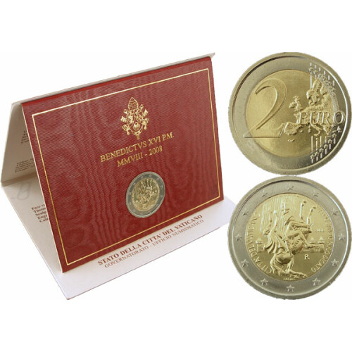 2 Euro Gedenkmünze Vatikan 2008 st - Paulusjahr - im Folder