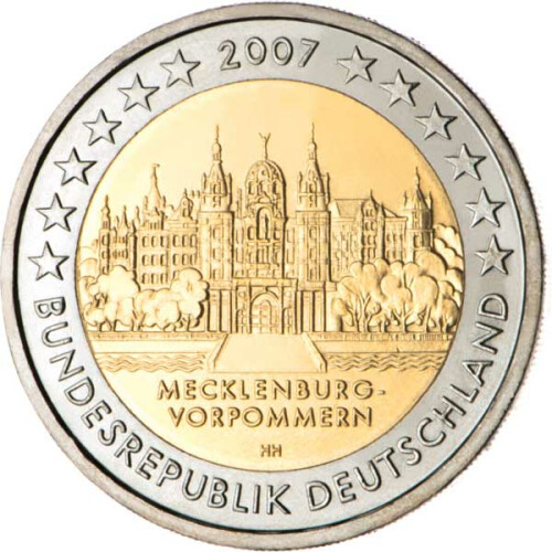 2 Euro Gedenkmünze Deutschland 2007 bfr. - Schloss Schwerin (D)