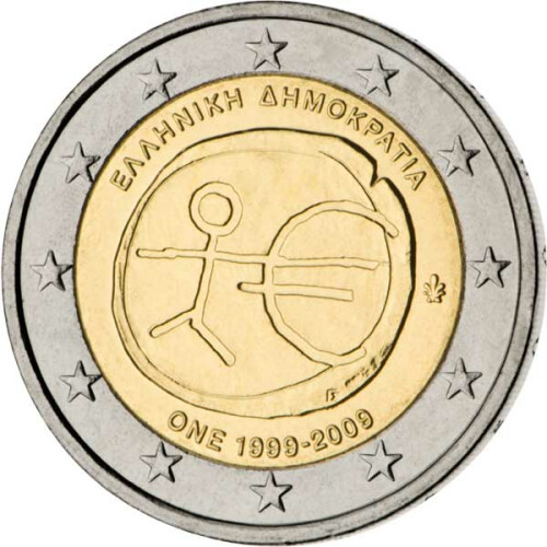 2 Euro Gedenkmünze Griechenland 2009 bfr. - 10 Jahre WWU