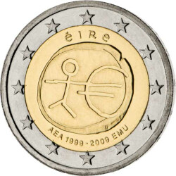 2 Euro Gedenkm&uuml;nze Irland 2009 bfr. - 10 Jahre WWU