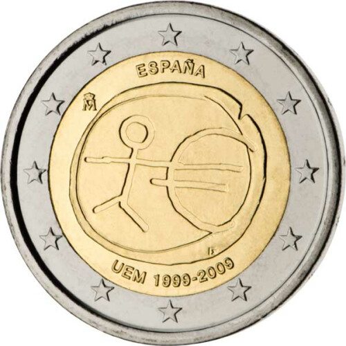 2 Euro Gedenkmünze Spanien 2009 bfr. - 10 Jahre WWU