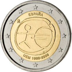 2 Euro Gedenkm&uuml;nze Spanien 2009 bfr. - 10 Jahre WWU