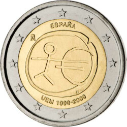 2 Euro Gedenkmünze Spanien 2009 bfr. - 10 Jahre WWU