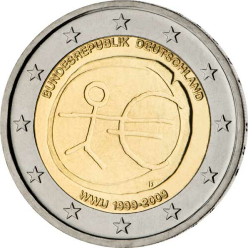 2 Euro Gedenkmünze Deutschland 2009 bfr. - 10 Jahre WWU (D)