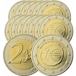 15 x 2 Euro Gedenkmünzen 2009 10 Jahre Euro (ohne BRD!)