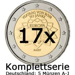 Alle 17  komplett: 2 Euro Gedenkmünzen 2007 -...
