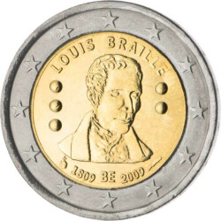 2 Euro Gedenkm&uuml;nze Belgien 2009 bfr. - Louis...