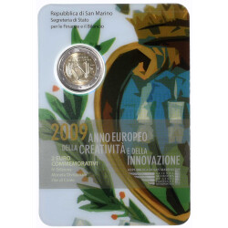 2 Euro Gedenkmünze San Marino 2009 st - Jahr der Innovation - im Blister