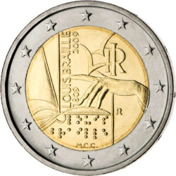 2 Euro Gedenkm&uuml;nze Italien 2009 bfr. - Louis...