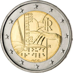 2 Euro Gedenkmünze Italien 2009 bfr. - Louis Braille