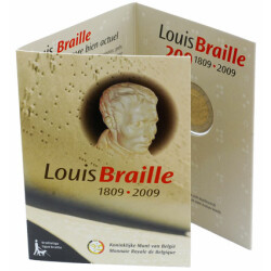 2 Euro Gedenkmünze Belgien 2009 st - Louis Braille -...
