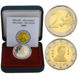 2 Euro Gedenkmünze Belgien 2009 PP - Louis Braille