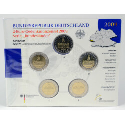5 x 2 Euro Gedenkmünze Deutschland 2009 st -...