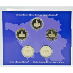 5 x 2 Euro Gedenkmünze Deutschland 2009 PP - Ludwigskirche - im Blister