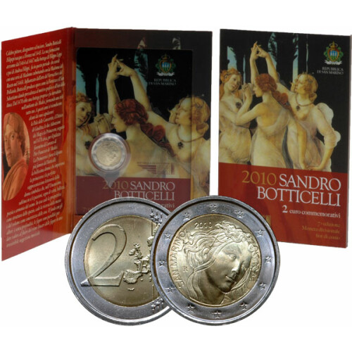 2 Euro Gedenkmünze San Marino 2010 st - Botticelli - im Blister