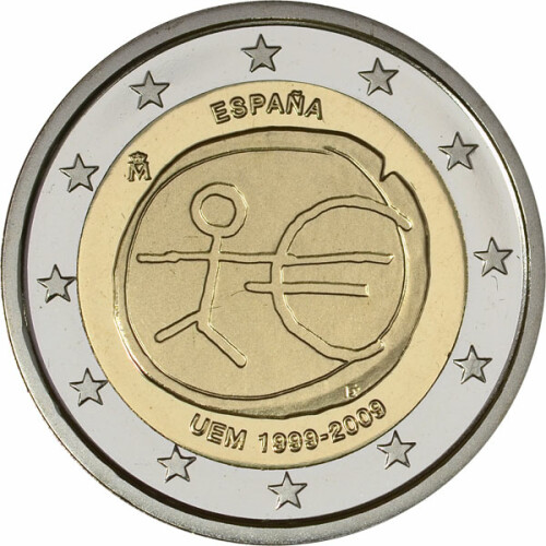 2 Euro Gedenkmünze Spanien 2009 PP - 10 Jahre WWU