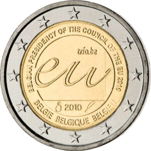 2 Euro Gedenkmünze Belgien 2010 bfr. - EU-Ratspräsidentschaft