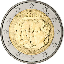 2 Euro Gedenkm&uuml;nze Luxemburg 2011 bfr. - Jean