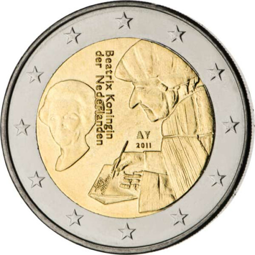 2 Euro Gedenkmünze Niederlande 2011 bfr. - Erasmus Lob der Torheit