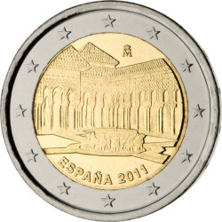 2 Euro Gedenkm&uuml;nze Spanien 2011 bfr. - Alhambra