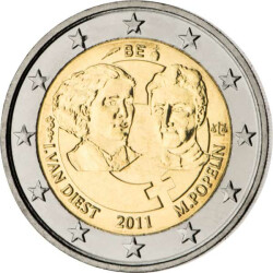 2 Euro Gedenkmünze Belgien 2011 bfr. - Weltfrauentag