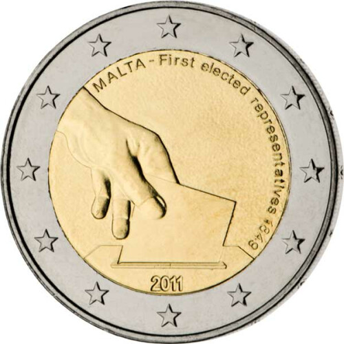 2 Euro Gedenkmünze Malta 2011 bfr. - Erste Wahl 1849